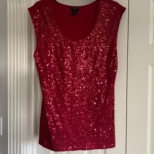 Ann Talor Red Sequin Tank Top